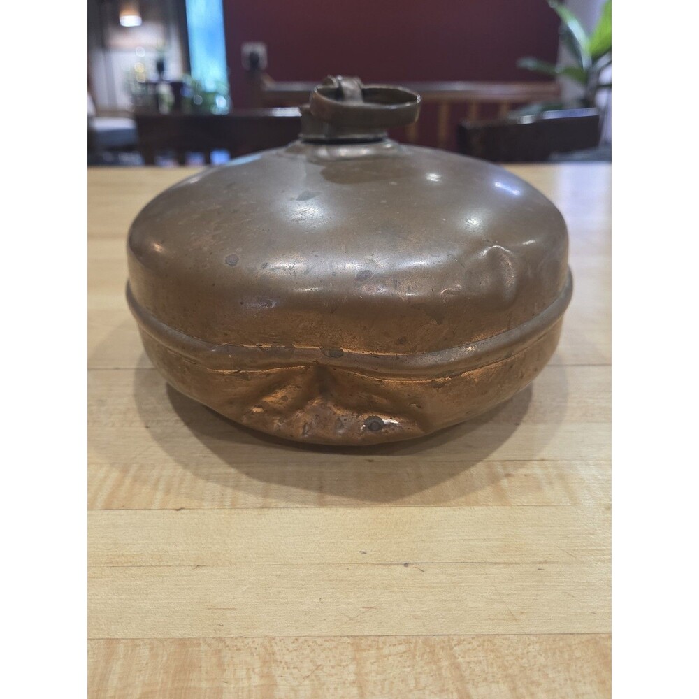 Vintage Copper Canteen & Hot Water Bottle - Antique, Dented, Non-Functional - Picture 1 of 7
